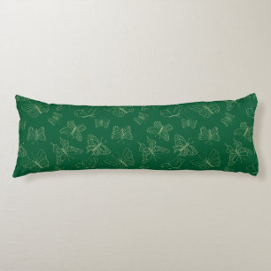 Coussins Longs Papillon vert foncé imprimé, inspiré par la nature