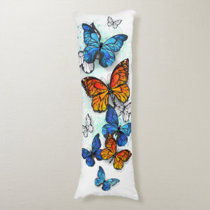 Coussins Longs Papillons volants Morpho et Monarch