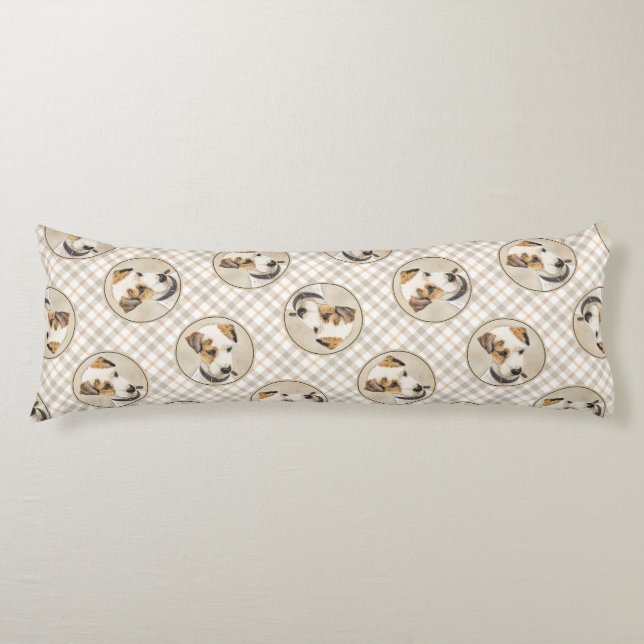 Coussins Longs Parson Jack Russell Terrier Peinture Chien d'anima (Devant)