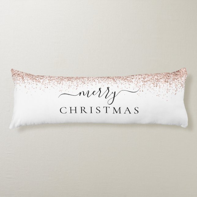 Coussins Longs Parties scintillant moderne Rose or blanc Joyeux N (Devant)