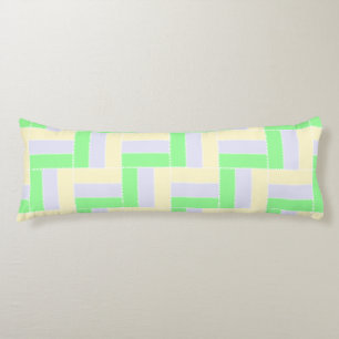 Coussins Longs Pastel Rectangles Lignes en pointillé blanc Motif