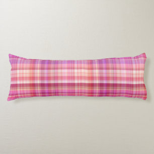 Coussins Longs Pastel Tartan Plaid Pink Purple 2 Designs