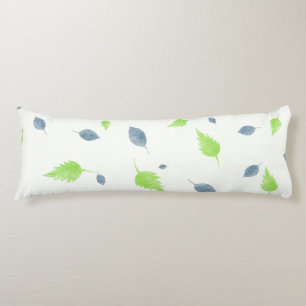 Coussins Longs Pattern Blue & Green Leaves