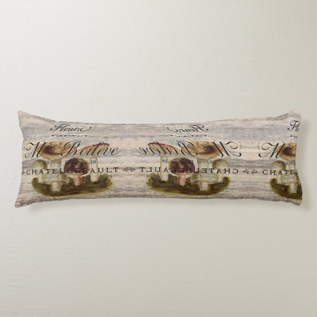 Coussins Longs pays français rustique conte de fées bois champign (Devant)