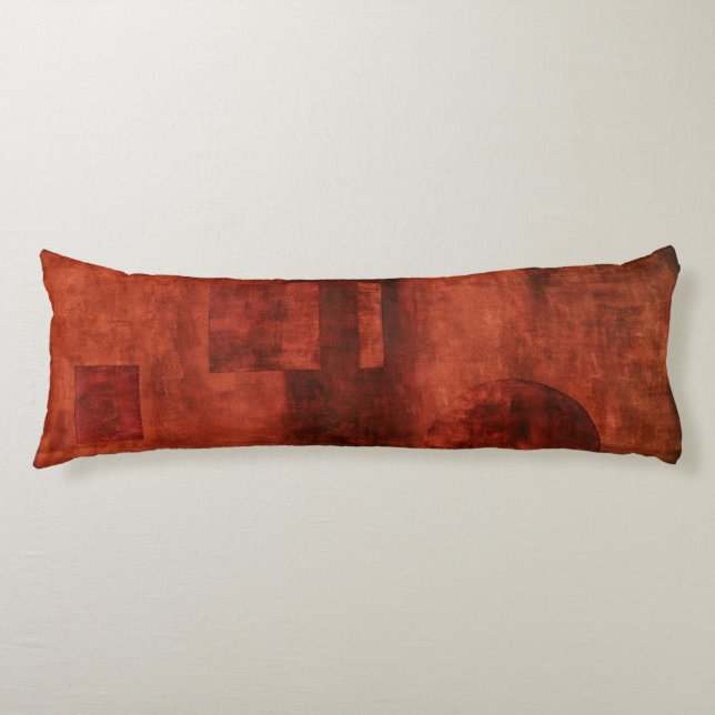 Coussins Longs Peinture cramoisie profonde avec des formes (Devant)