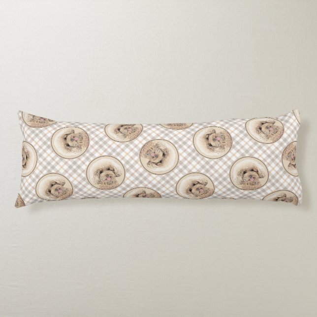 Coussins Longs Peinture de caniche Jouet Apricot Crème originale  (Devant)