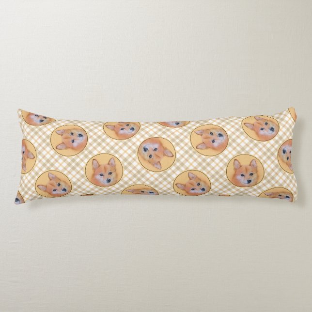 Coussins Longs Peinture finlandaise Spitz mignonne Original Anima (Devant)