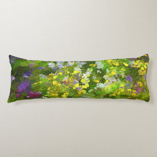Coussins Longs Peinture fleur sauvage Impasto - Art Fleur Origina