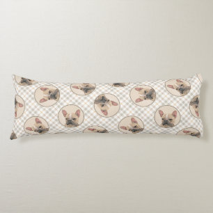 Coussins Longs Peinture française de Bulldog Fawn mignonne art de