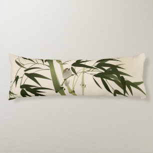 Coussins Longs Peinture orientale de style, branches en bambou