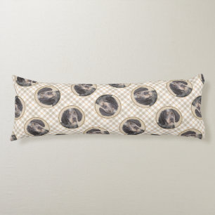 Coussins Longs Peinture sur papier bleu avec marquages Chien Art