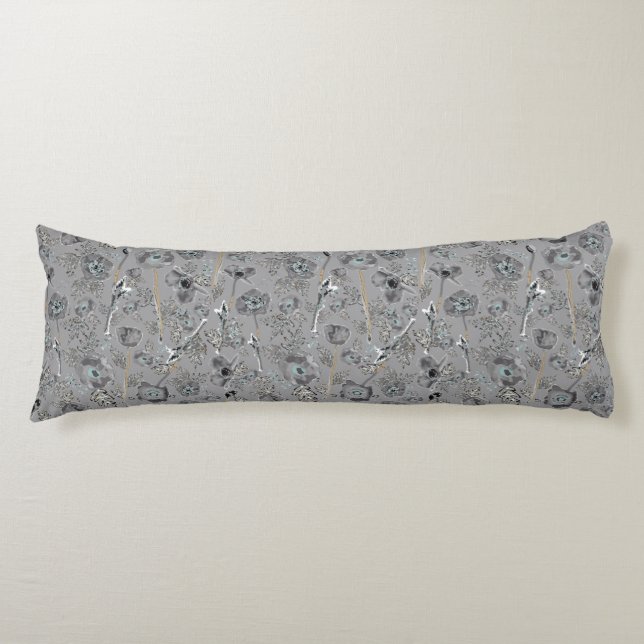Coussins Longs Pépies Aquarelle Motif Floral (Devant)