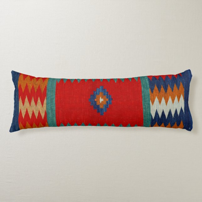 Coussins Longs Perse Safreh I Chevron Turquoise  (Devant)
