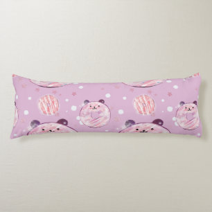 Coussins Longs Petits beignets de Panda - Esthétique Pastel