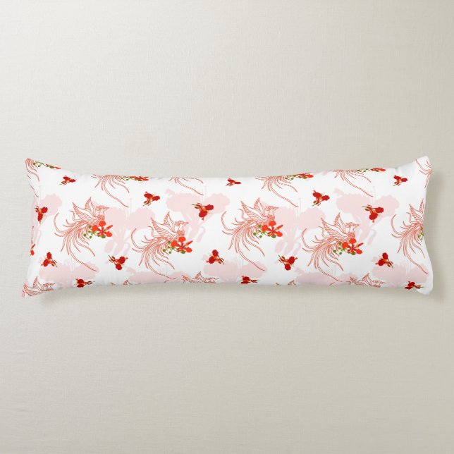 Coussins Longs Phoenix Oiseau Et Phoenix Fleur Motif Sans Faille (Devant)