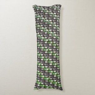 Coussins Longs Pièces rectangulaires sculptées et teintées, vert