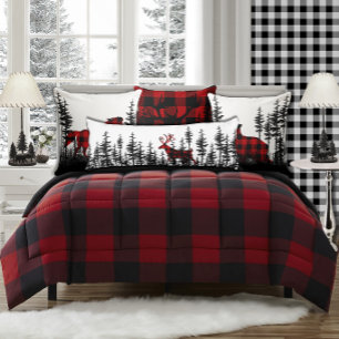 Coussins Longs Pin de l'Est Forêt Plaid Reindeer