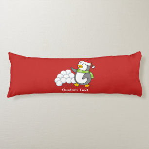 Coussins Longs Pingouin de Noël avec boules de neige agitant