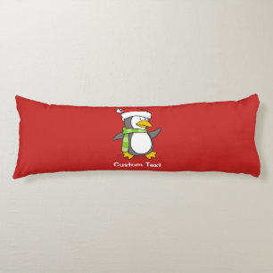Coussins Longs Pingouin de Noël marchant sur la neige