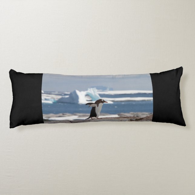 Coussins Longs Pingouin devant une arche de glace (Dos)