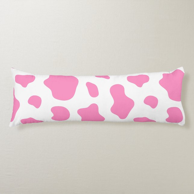 Coussins Longs Pink Cow Print Decorative Pillow (Devant)