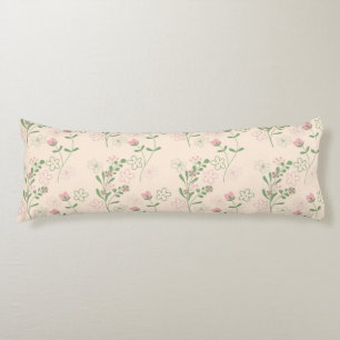 Coussins Longs Pink Green Retro Y2K les années 70 Fleur Motif