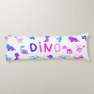Coussins Longs Pink & Purple Baby Girl Dino Body Oreiller