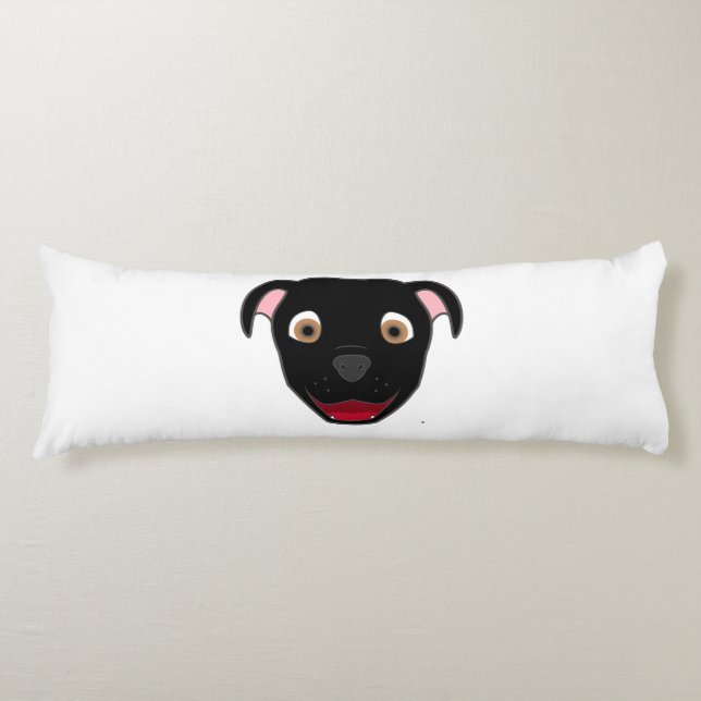 Coussins Longs Pitbull noir (Devant)