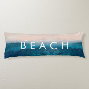 Coussins Longs PixDezines aquarelle PLAGE DE SABLE ROSE