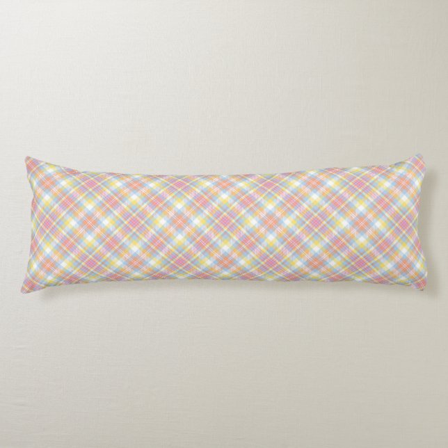 Coussins Longs Plaid en pastel de rayure (Devant)