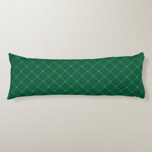 Coussins Longs Plaid vert foncé, motif traditionnel festif