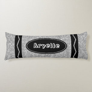Coussins Longs Platine Parties scintillant Argent Crayon Oreiller