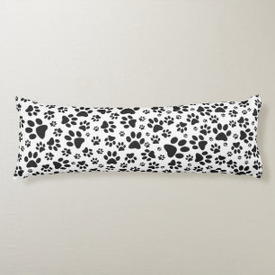 Coussins Longs Poches de chien noir et blanc Poka Dot