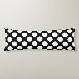 Coussins Longs Pointe Polka (noir et blanc) Toute taille personna