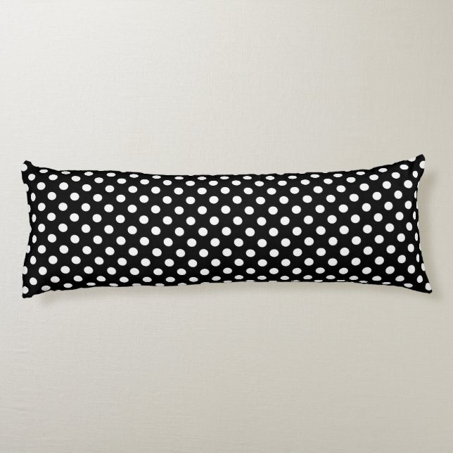 Coussins Longs Points blancs sur fond noir (Dos)