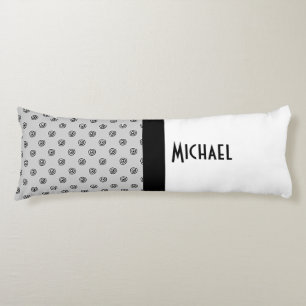 Coussins Longs Points noir & blanc miroir cible + votre backgr.