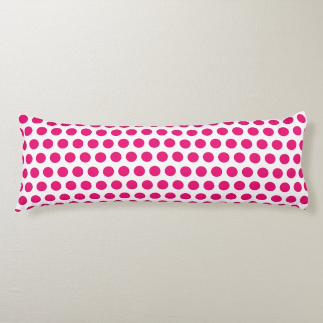 Coussins Longs Pois rose blanc Couleurs personnalisées mignonnes (Devant)