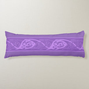 Coussins Longs Poisson à nouer celtique en violet