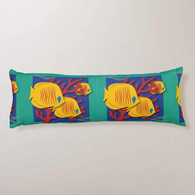 Coussins Longs Poisson tropical (Dos)