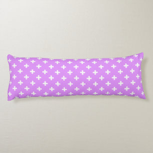 Coussins Longs Polka blanche croise sur lilas