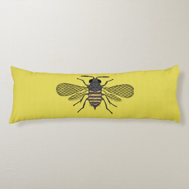 Coussins Longs Polkadot Jaune Jaune Décor Vintage Abeille de miel (Devant)