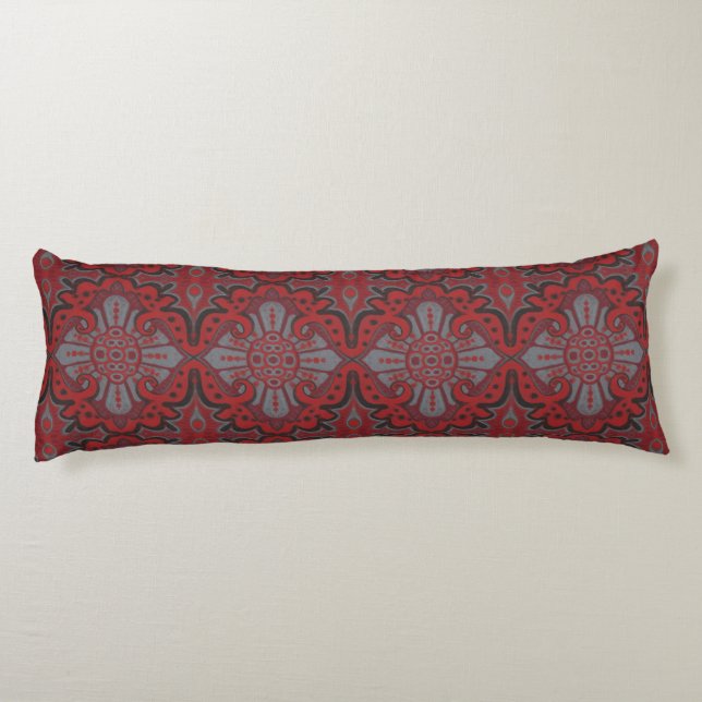 Coussins Longs "Pomegranat tranché" formes organiques motif bohèm (Dos)