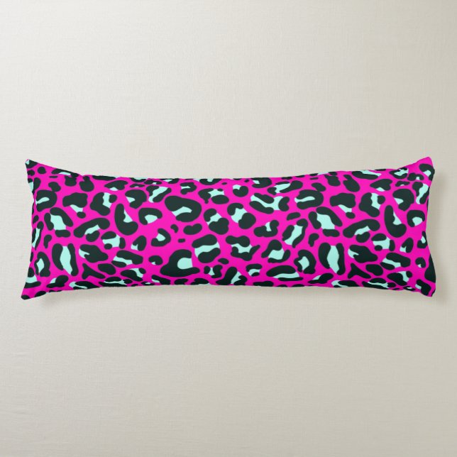 Coussins Longs Poster de animal de Cheetah Leopard rose moderne (Devant)