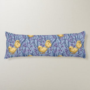 Coussins Longs Poulets et hyacinthes bleu ciel