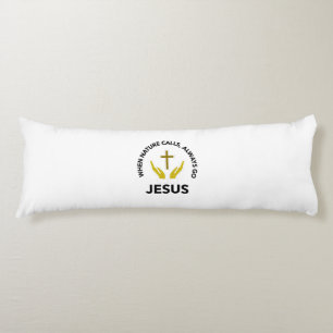 Coussins Longs quand la nature appelle, allez toujours jésus