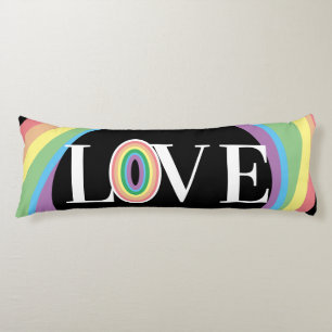 Coussins Longs RAINBOW LOVE noir blanc