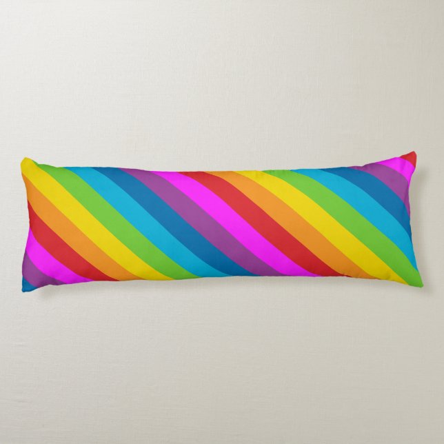 Coussins Longs Rayures arc-en-ciel (Dos)
