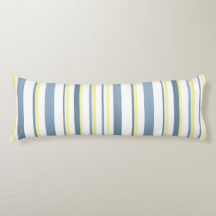 Coussins Longs Rayures blanches jaunes bleues d'aquarelle