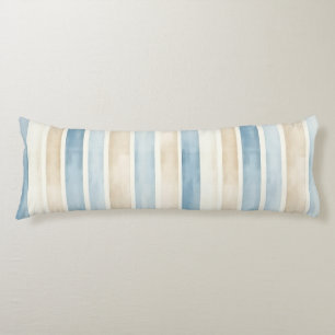 Coussins Longs Rayures Crème Bleu de Plage