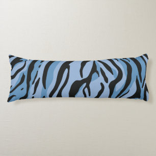 Coussins Longs Rayures de Tigre Bleu